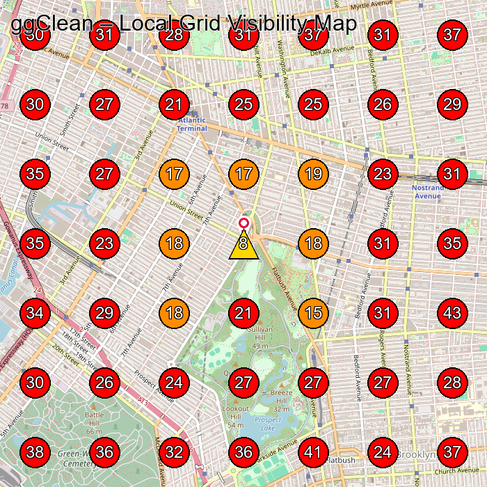 ggClean GeoGrid visibility map for House Cleaning Service in Brooklyn